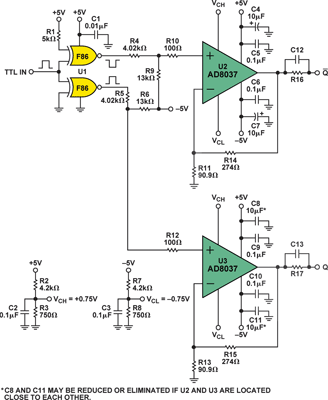 Figure 7. AD8037 PIN-diode driver circuit